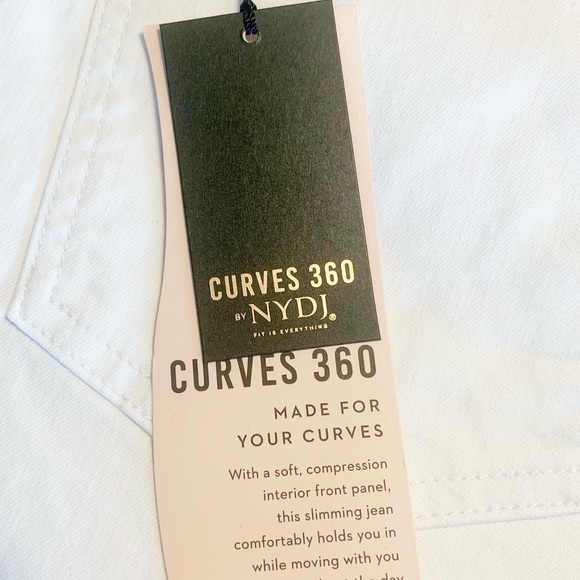 NYDJ Curves 360 Slim Straight Capri Jeans- Optic White Size Various - Picture 4 of 7